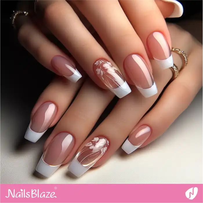 Transparent Nails Design for Wedding | French Manicure - NB3603